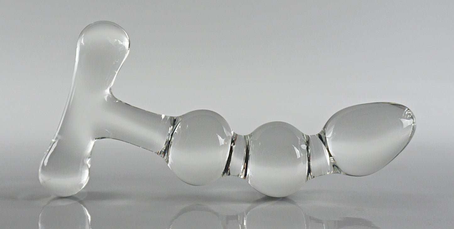 Petit plug anal courbé en verre