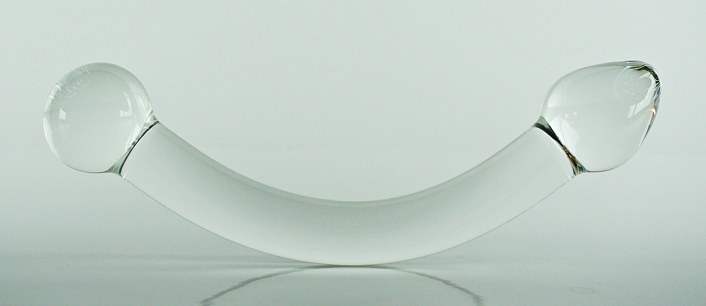 Petit gode à sonde en verre courbé