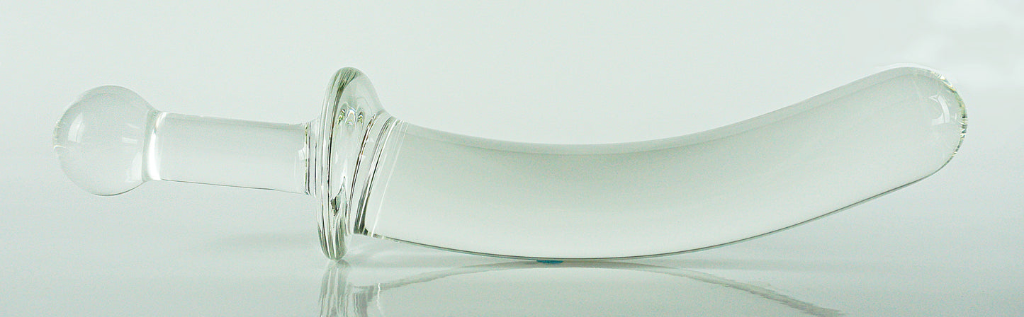 Consolador grande de cristal liso sin cabeza