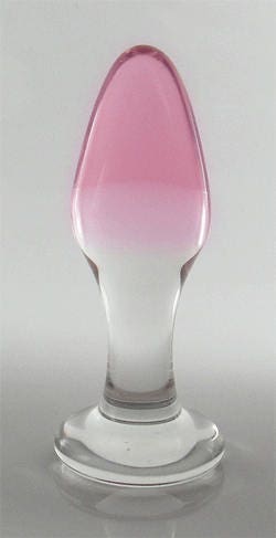 Tapón anal cónico de cuello delgado y color degradado de vidrio pequeño