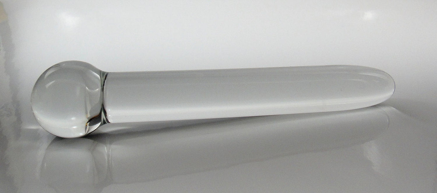 Consolador de vidrio mediano con sonda lisa