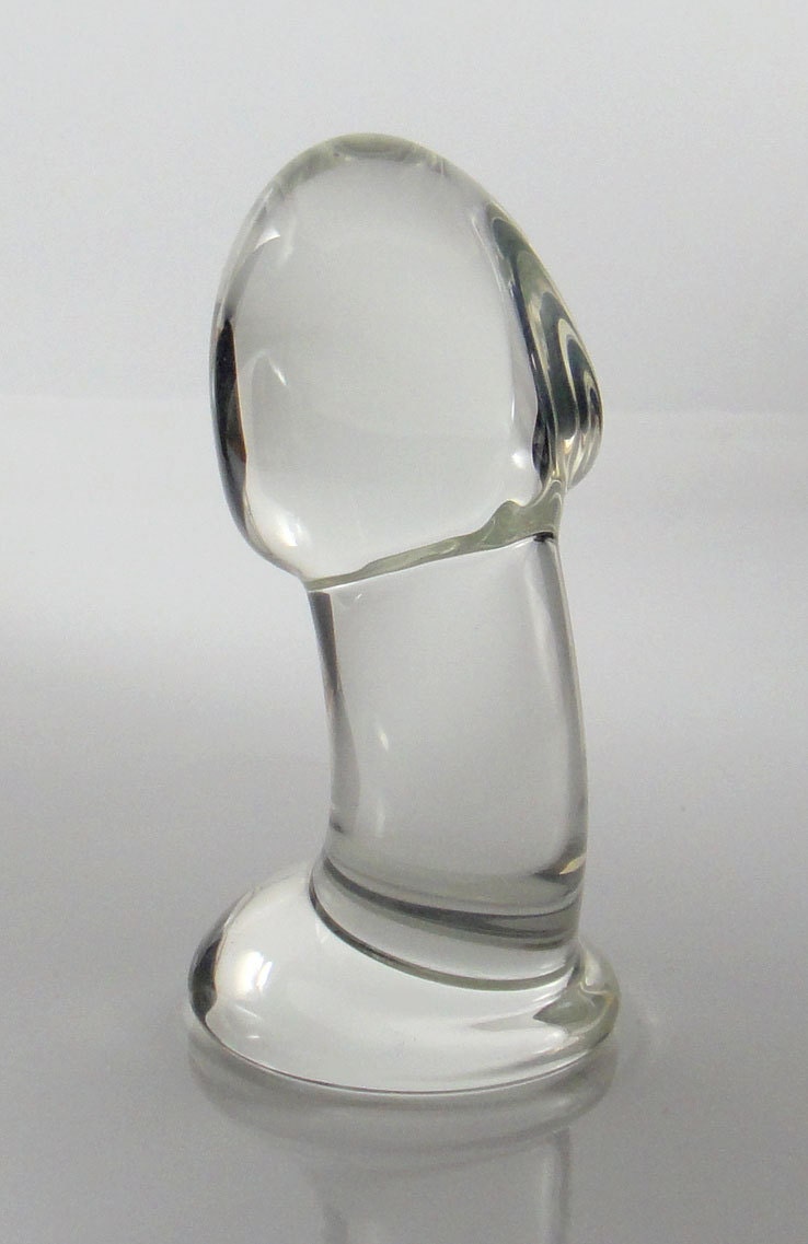 Medium Glass Sculpted Penis Head Butt Plug Luscious Playthings Medium Glass Sculpted Penis Head Butt Plug Luscious Playthings