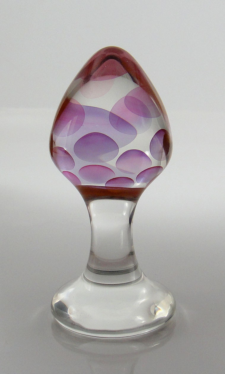 Medium Glass 24K Gold Spot Rosebud Butt Plug