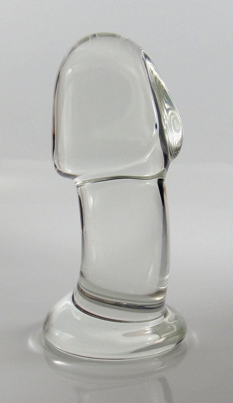 Large Glass Sculpted Penis Head Butt Plug Luscious Playthings Large Glass Sculpted Penis Head Butt Plug Luscious Playthings