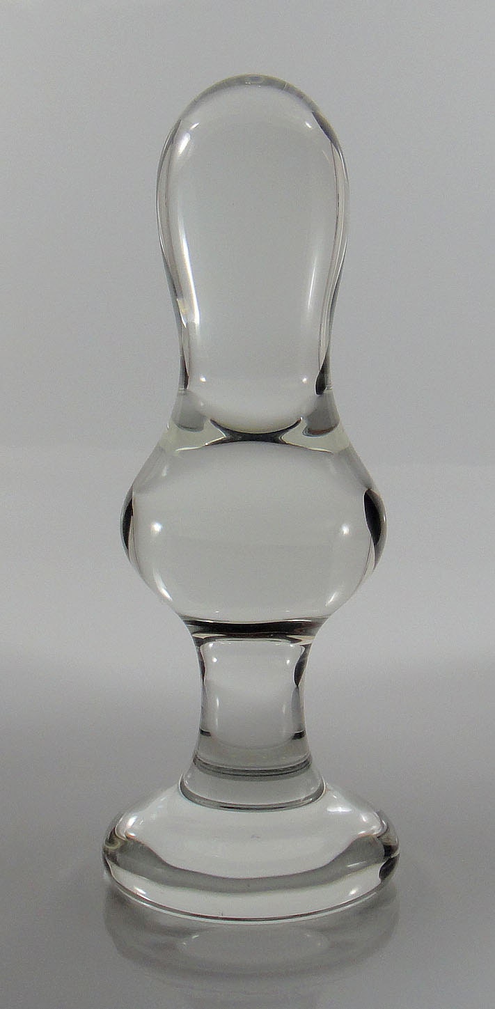 Tapón anal/de Kegel de vidrio grande con forma de reloj de arena vertical