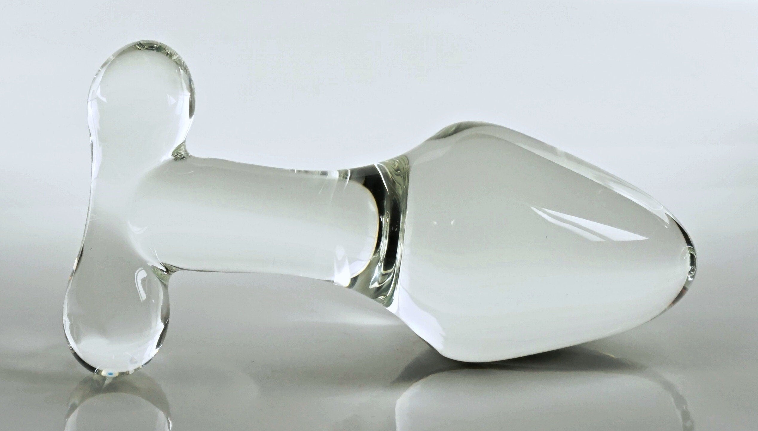 Large Glass T-Handle Slender Neck Tapered Butt Plug Luscious Playthings Large Glass T-Handle Slender Neck Tapered Butt Plug Luscious Playthings