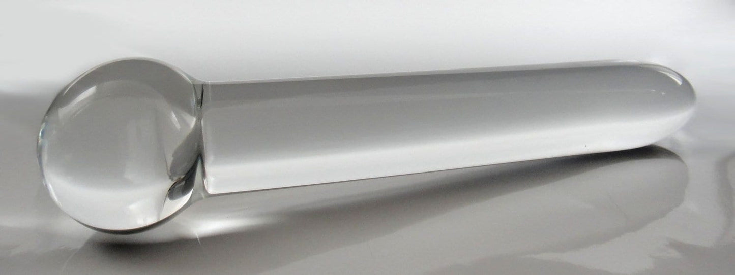 Consolador de vidrio grande con sonda lisa