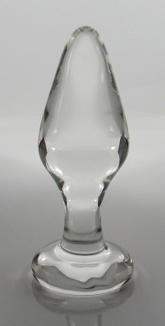 Plug anal conique à col mince en verre de taille moyenne