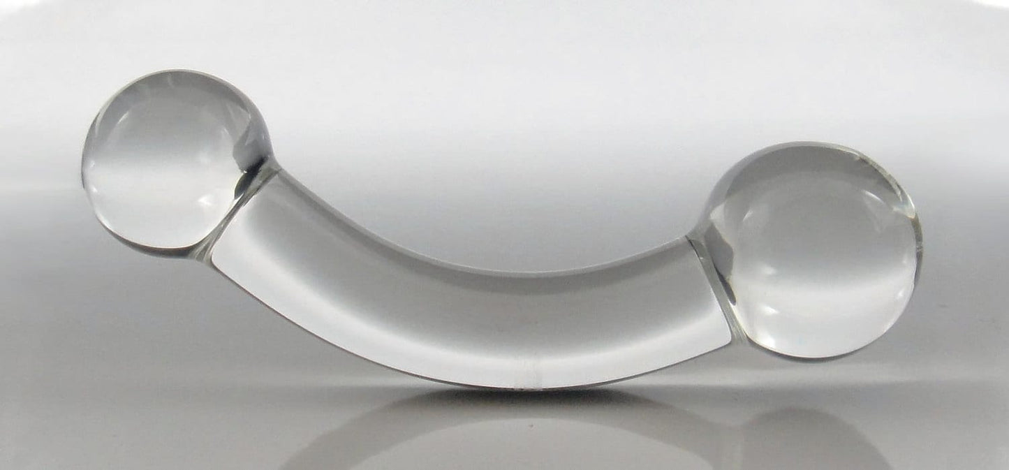 Tapón anal o consolador vaginal o anal multiusos con barra curva de vidrio pequeño