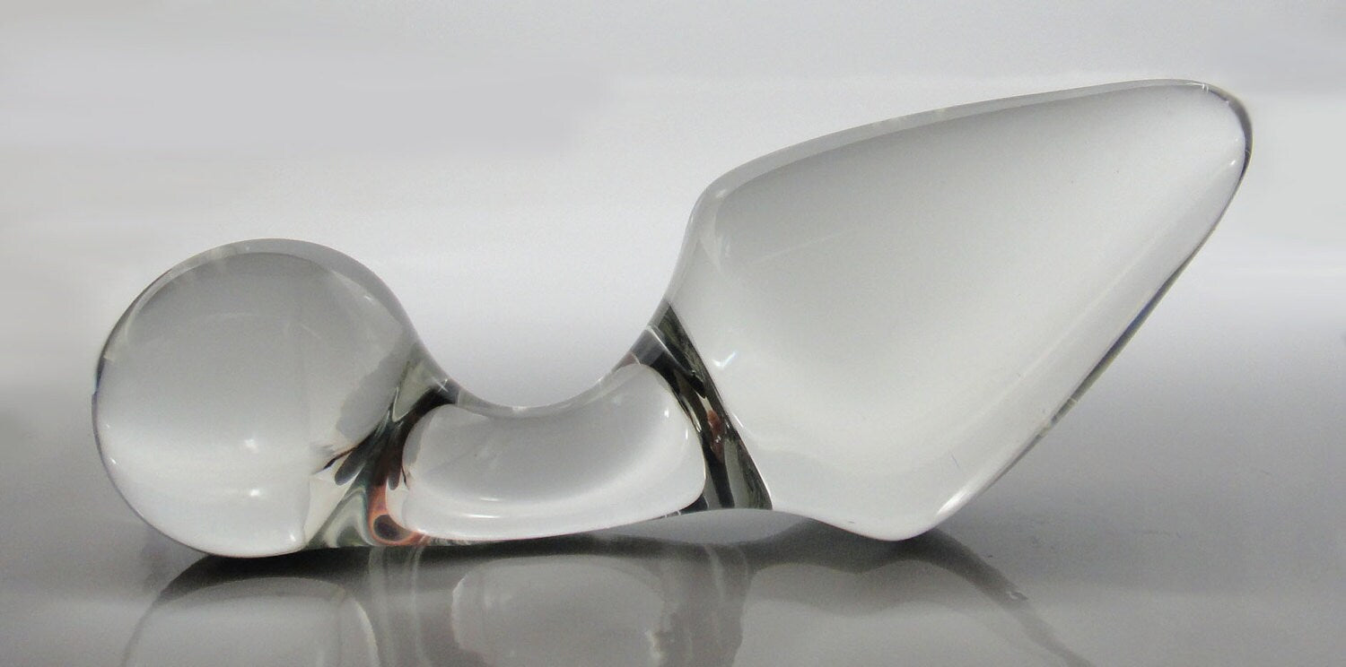 XL Extra Large Glass Curved Neck Tapered Butt Plug Luscious Playthings XL Extra Large Glass Curved Neck Tapered Butt Plug Luscious Playthings