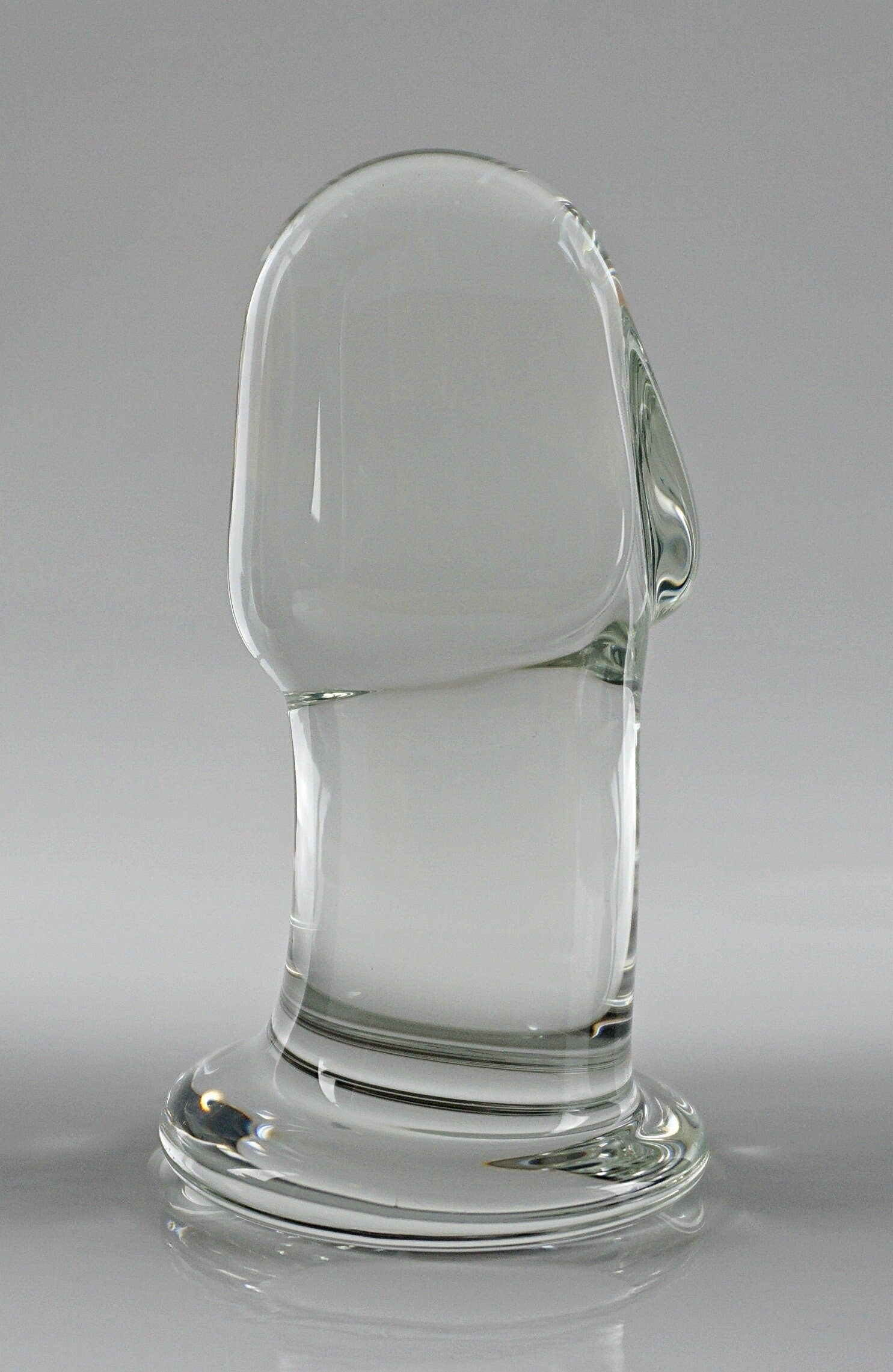 XL Extra Large Glass Sculpted Penis Head Butt Plug Luscious Playthings XL Extra Large Glass Sculpted Penis Head Butt Plug Luscious Playthings