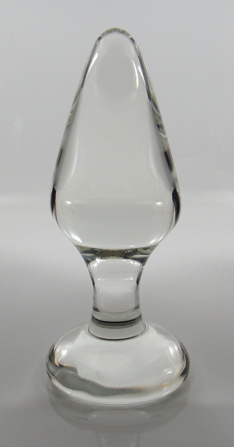 Tapón anal cónico de cuello delgado de vidrio extra grande XL