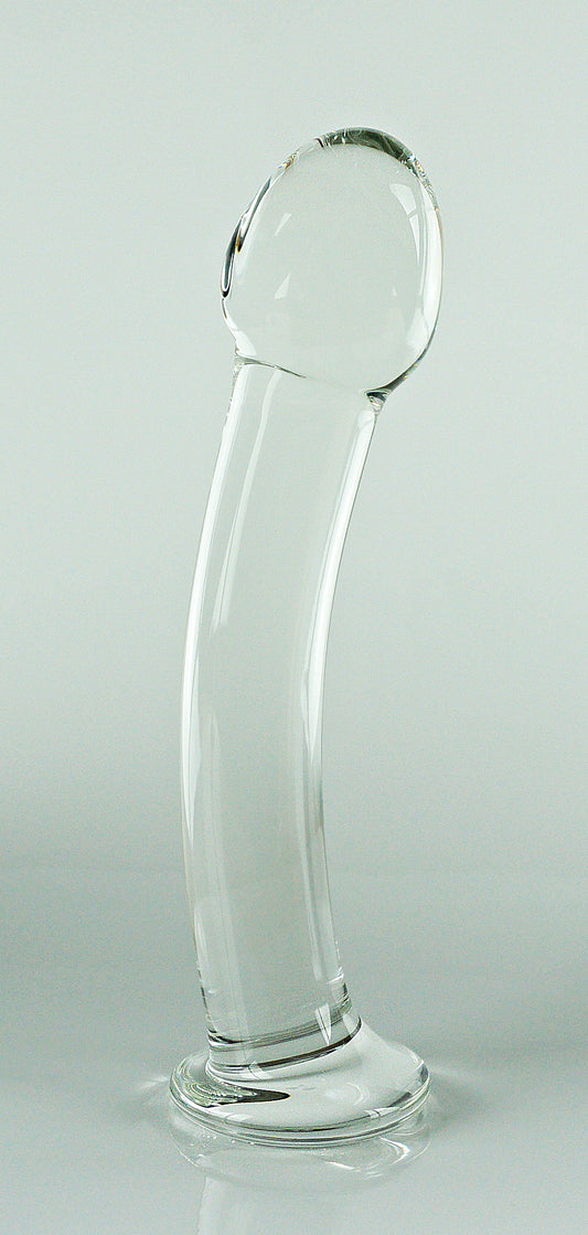 Petit gode en verre avec tête sculptée