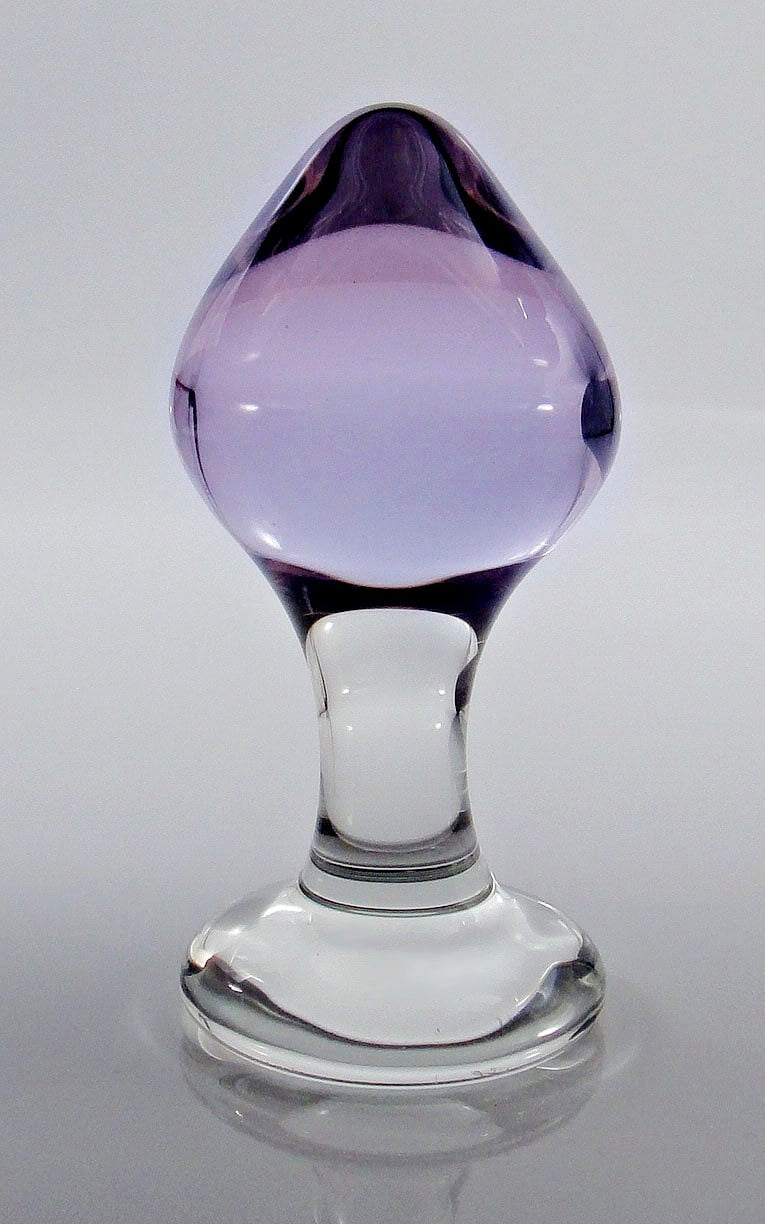 Medium Glass Color-Fade Rosebud Butt Plug