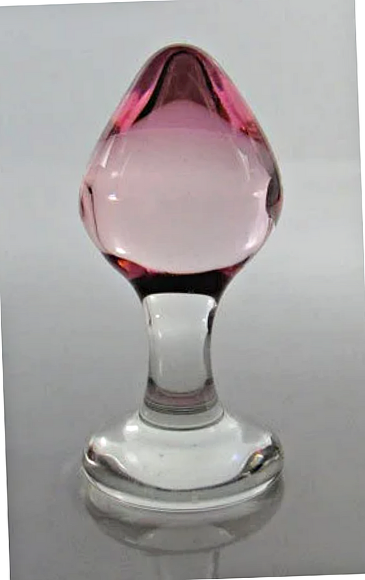 Medium Glass Color-Fade Rosebud Butt Plug