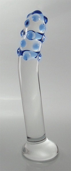 Medium Glass Bumpy-Headed Tickler Dildo