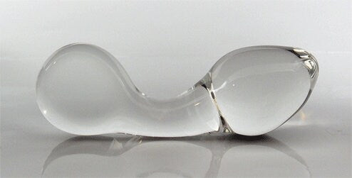 Medium Glass Curved Neck Rosebud Butt Plug