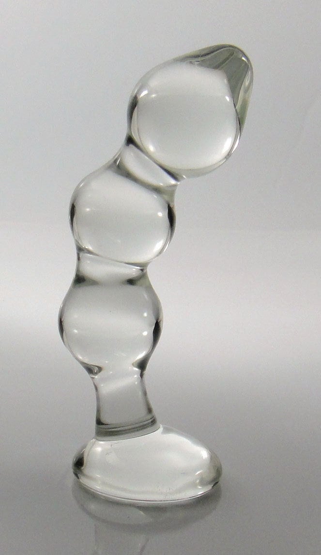 Small Glass Curved Baller Butt Plug