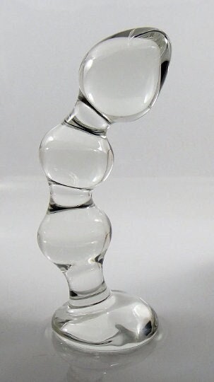 Large Glass Curved Baller Butt Plug