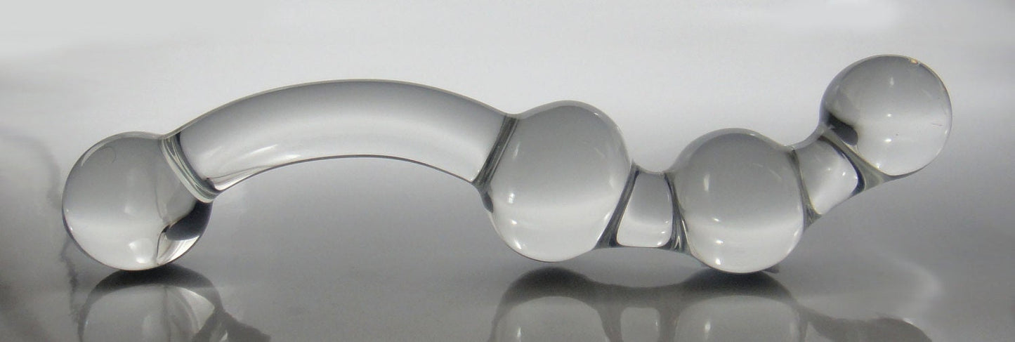 Medium Glass Abstract S-Curve Dildo