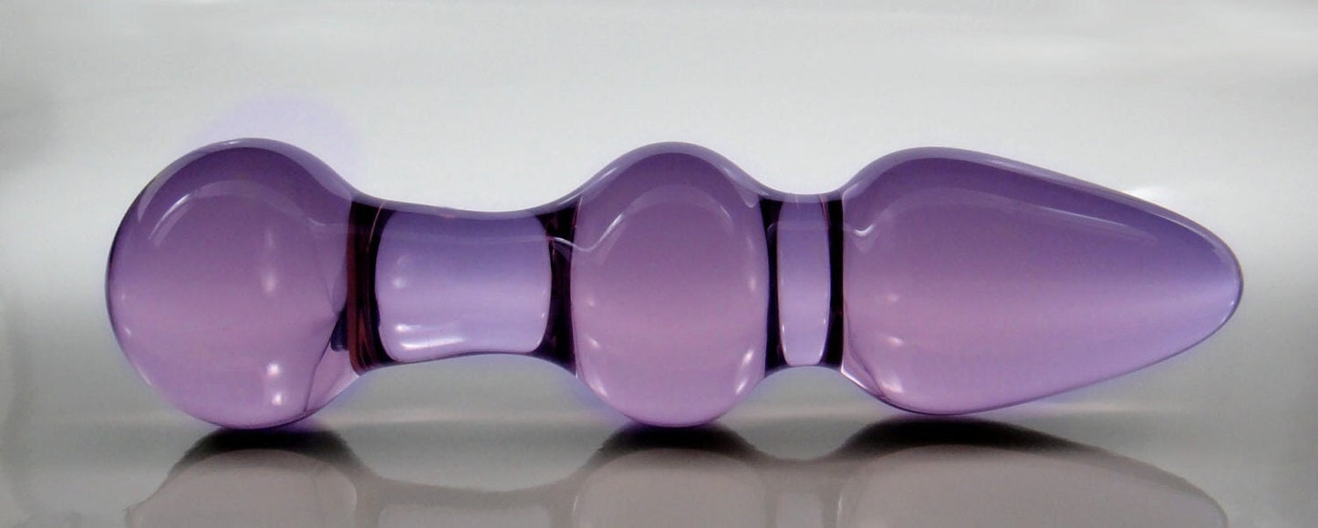 Large Color Glass Double-Up Probe Dildo / Butt Plug