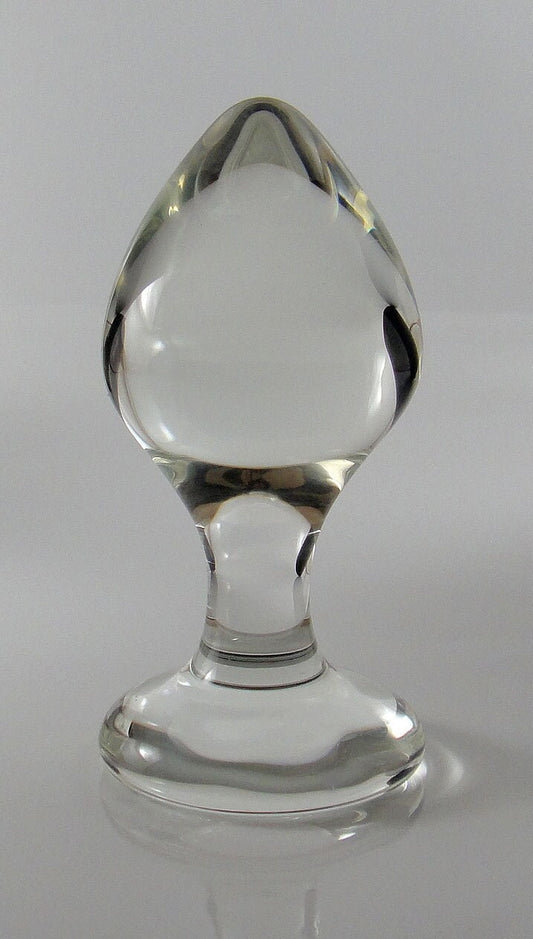 Large Glass Rosebud Butt Plug