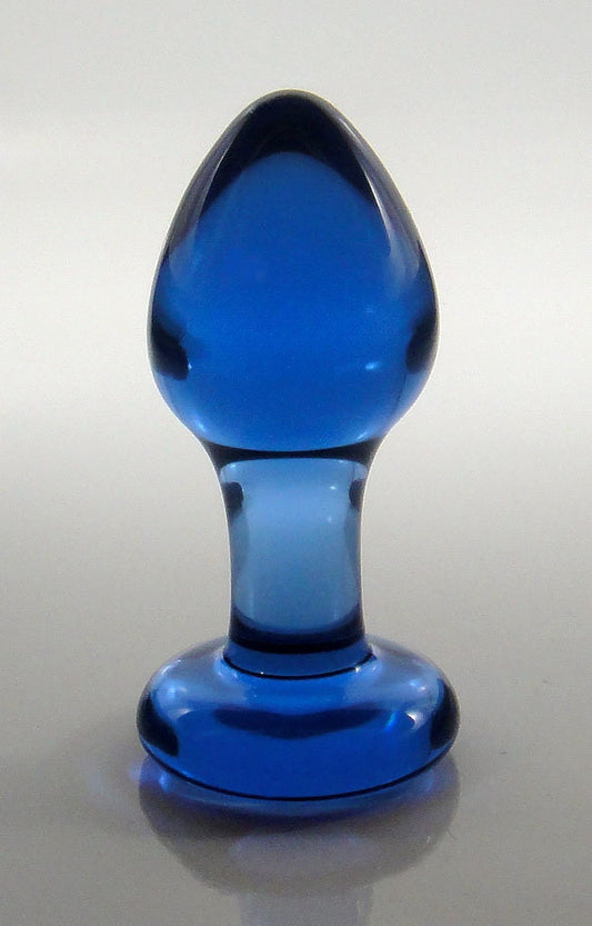 XS Extra Small BLUE Glass Rosebud Butt Plug