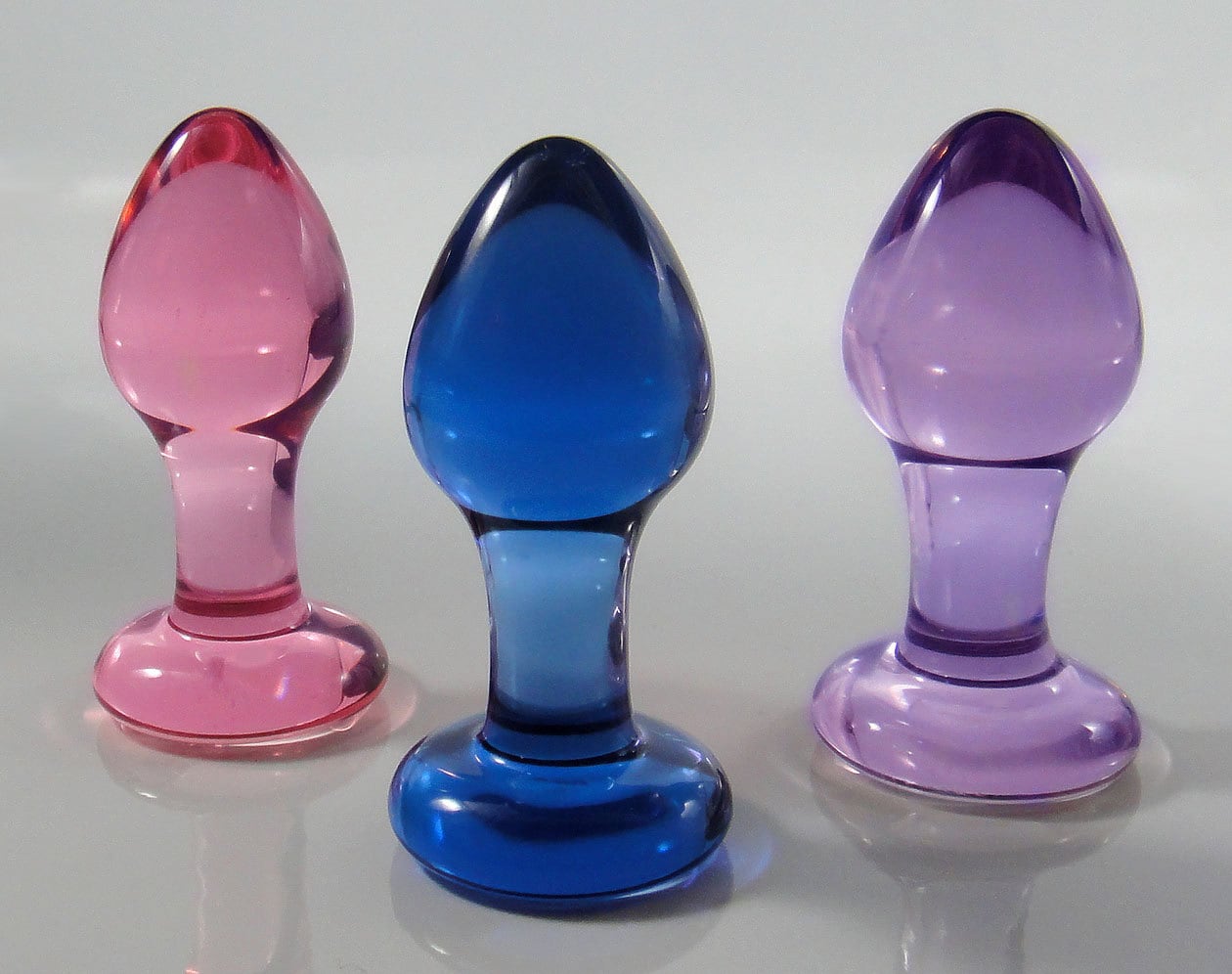 XS Extra Small PURPLE Glass Rosebud Butt Plug