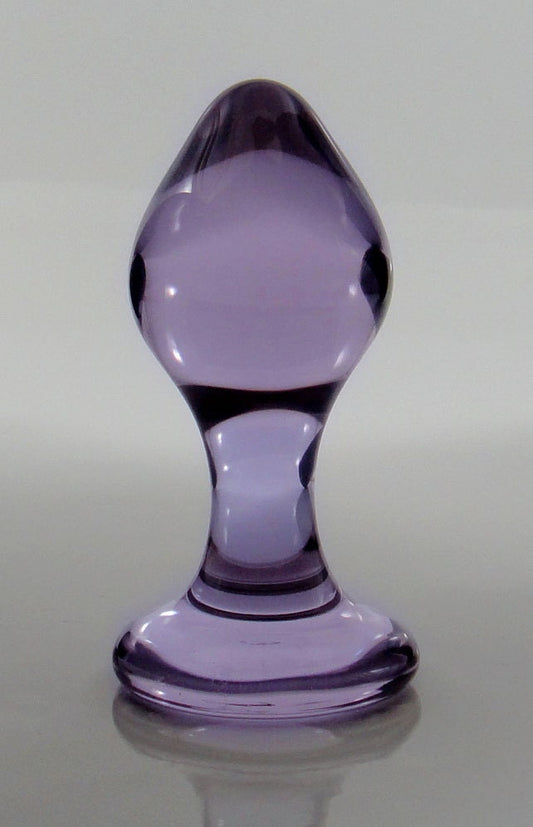 Small VIOLET Purple Glass Rosebud Butt Plug