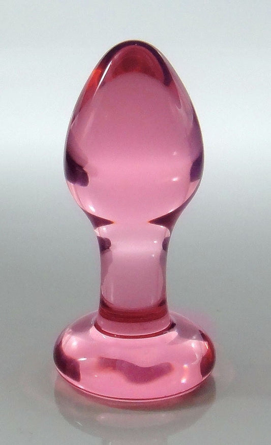 XS Extra Small PINK Glass Rosebud Butt Plug