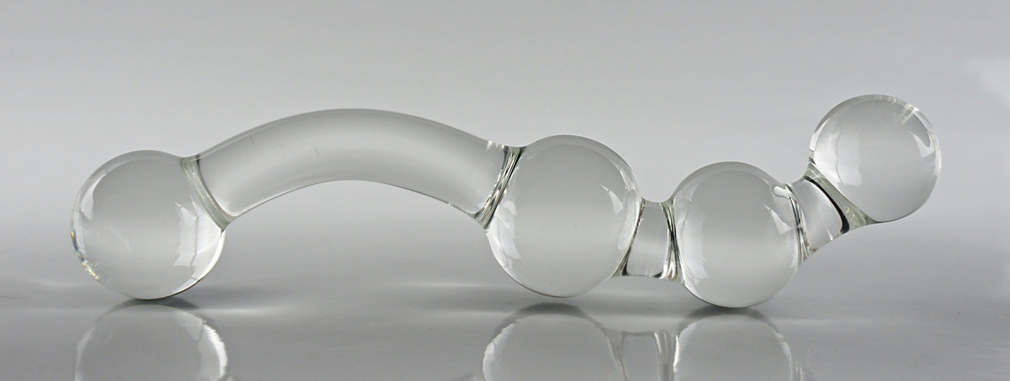 Small Glass Abstract S-Curve Dildo