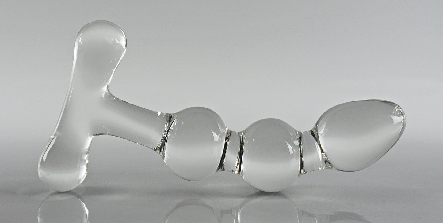 Medium Glass Curved Baller Butt Plug