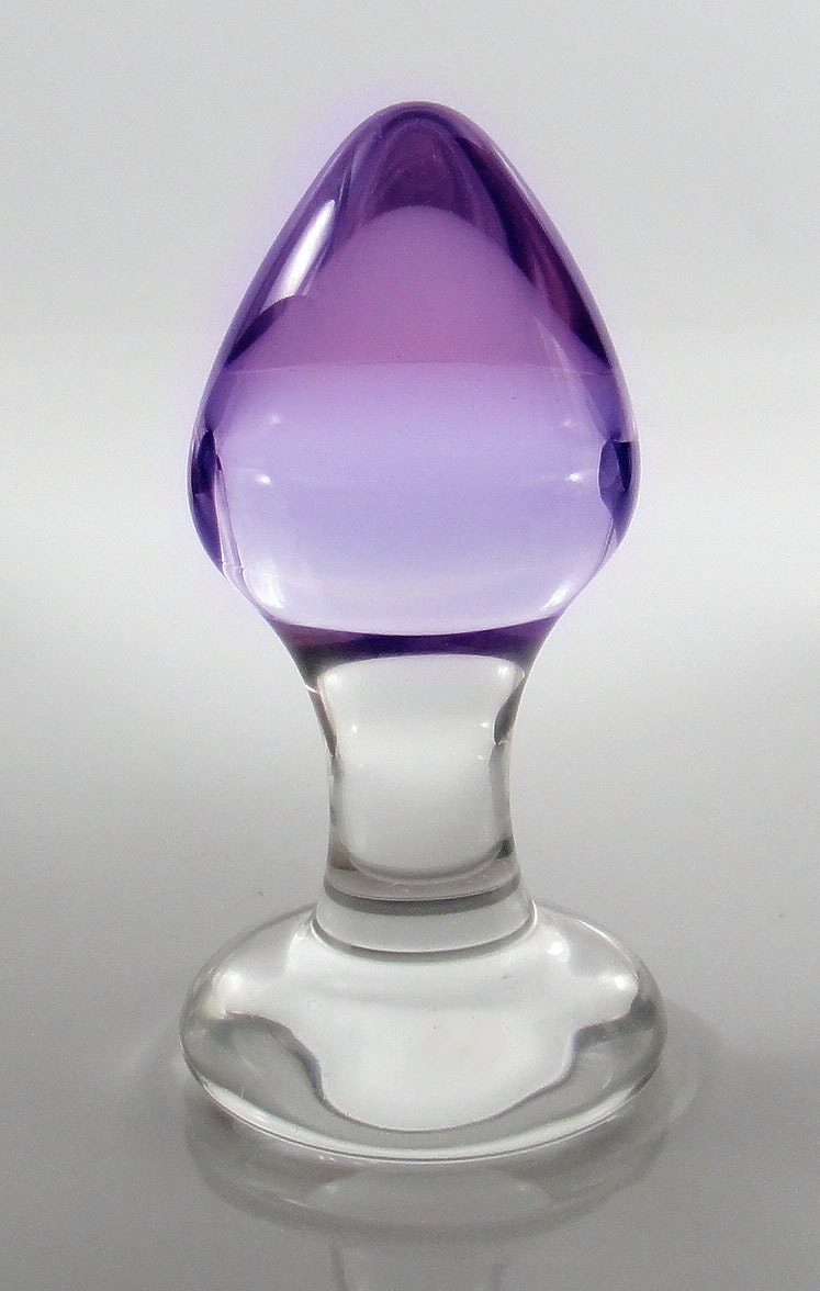 Small PURPLE Glass Color-Fade Rosebud Butt Plug