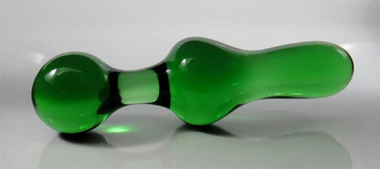 Small Green Glass Kegel Exercise / Hourglass Butt Plug