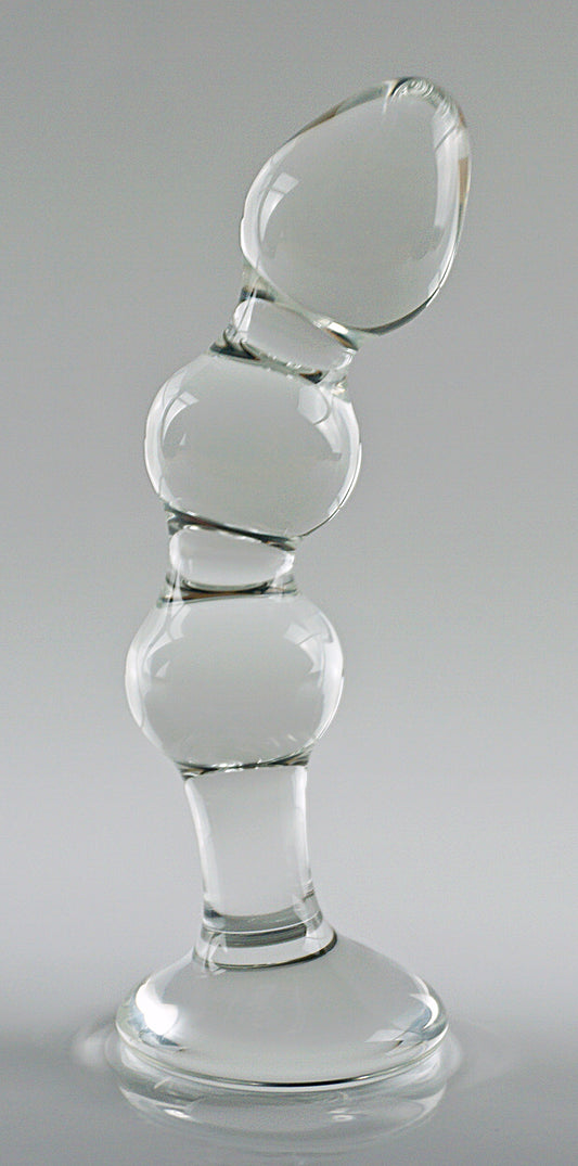Plug anal courbé en verre de taille moyenne
